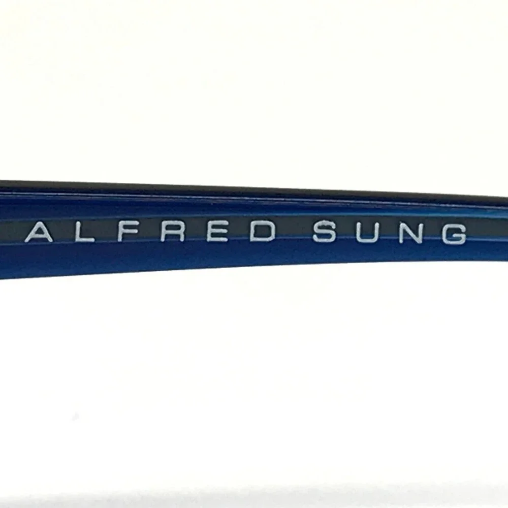 Alfred Sung Eyeglasses Frames AS5112 GUN CEN Rectangular Half Rim 55-19-140